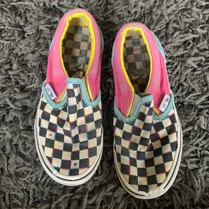 Girls checkerboard slip-on Vans size 13